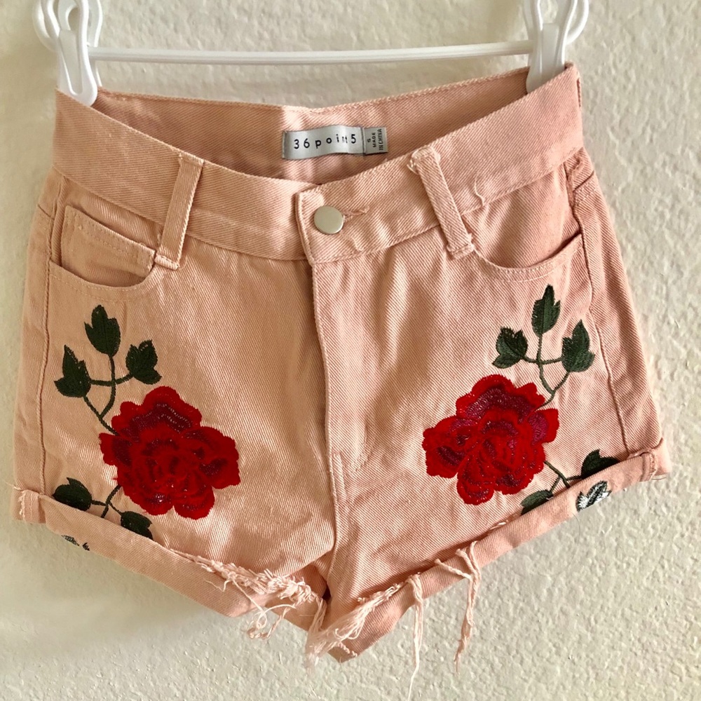 Pink denim shorts!